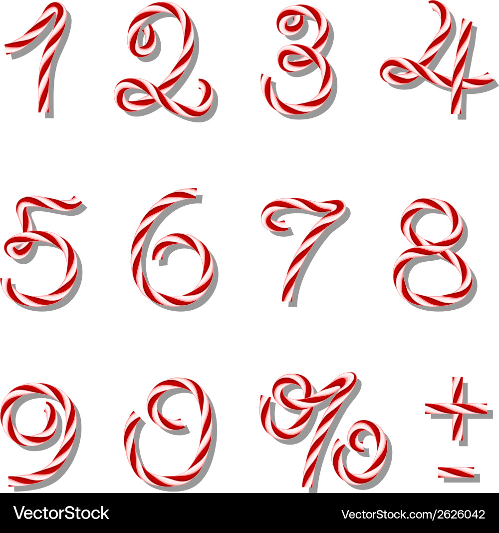 Numbers set in twine style vector image