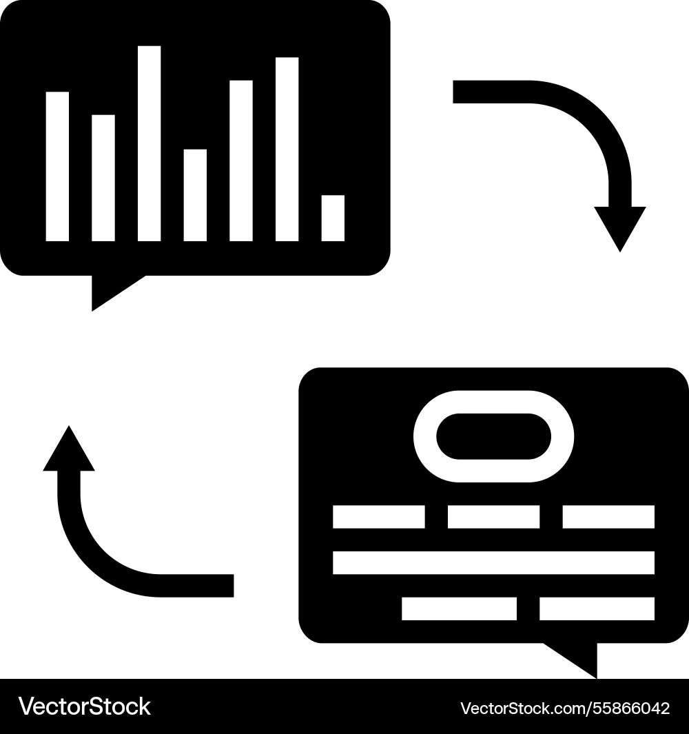Text speech wave nlp glyph icon Royalty Free Vector Image