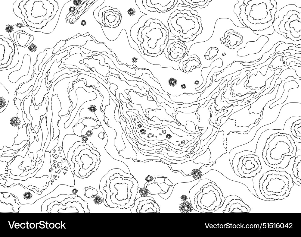 Top view river landscape in coloring style summer Top view river landscape in coloring style summer vector image