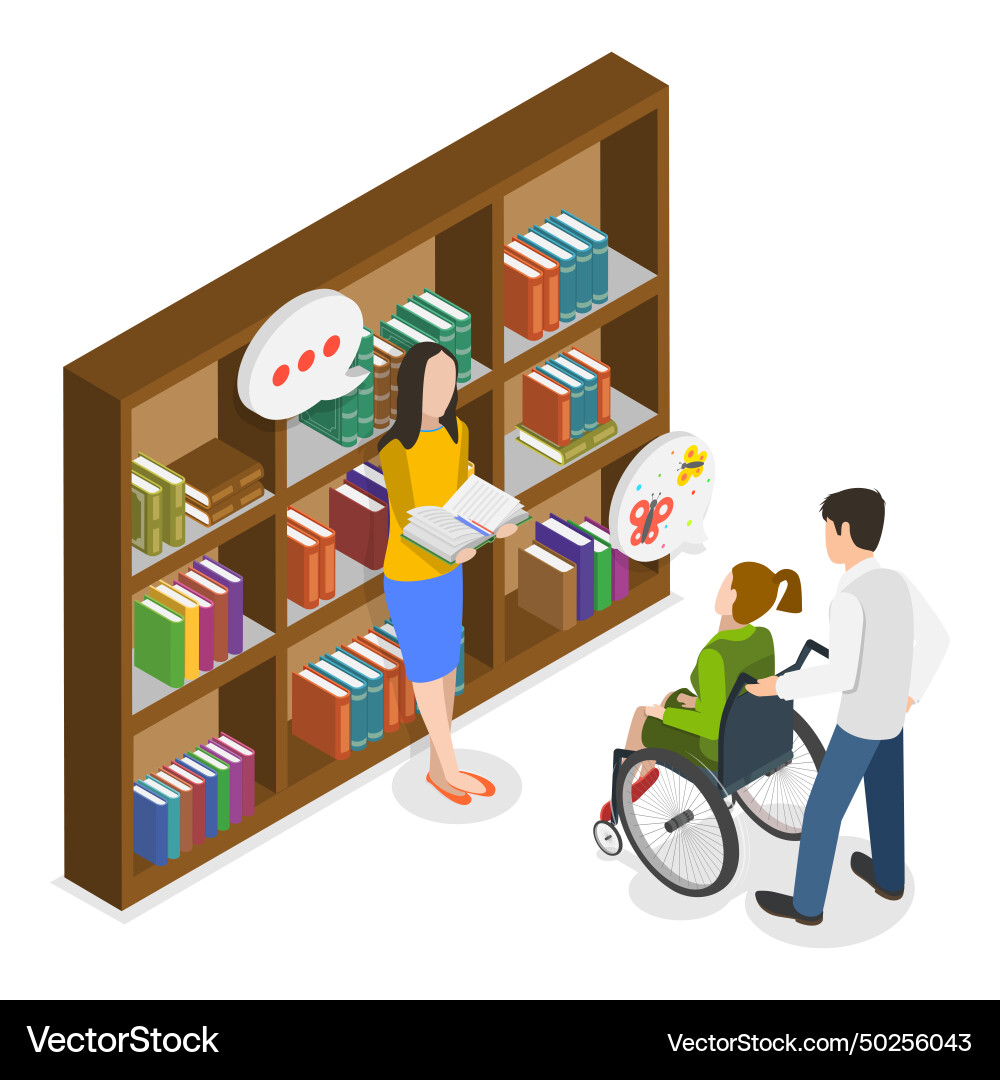 3d isometric flat of support Royalty Free Vector Image