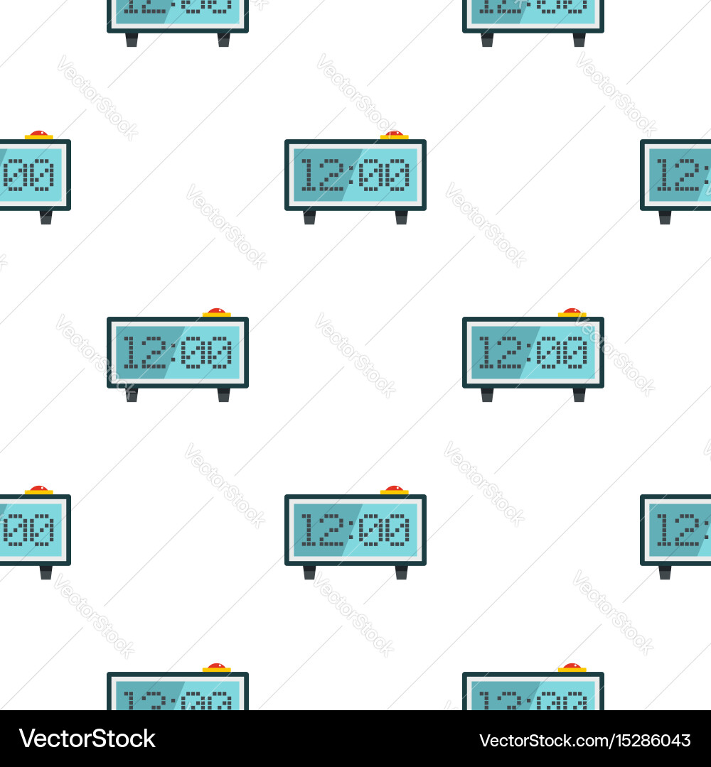 Alarm clock pattern seamless vector image