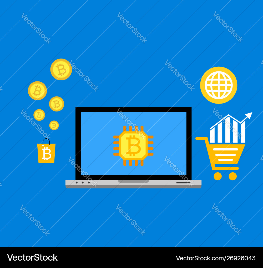 Blockchain scheme mining crypto currency server Blockchain scheme mining crypto currency server vector image