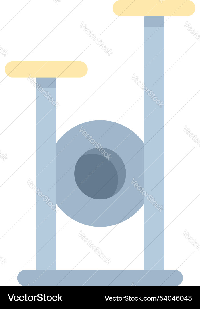 Cat tree with scratching post and platforms vector image