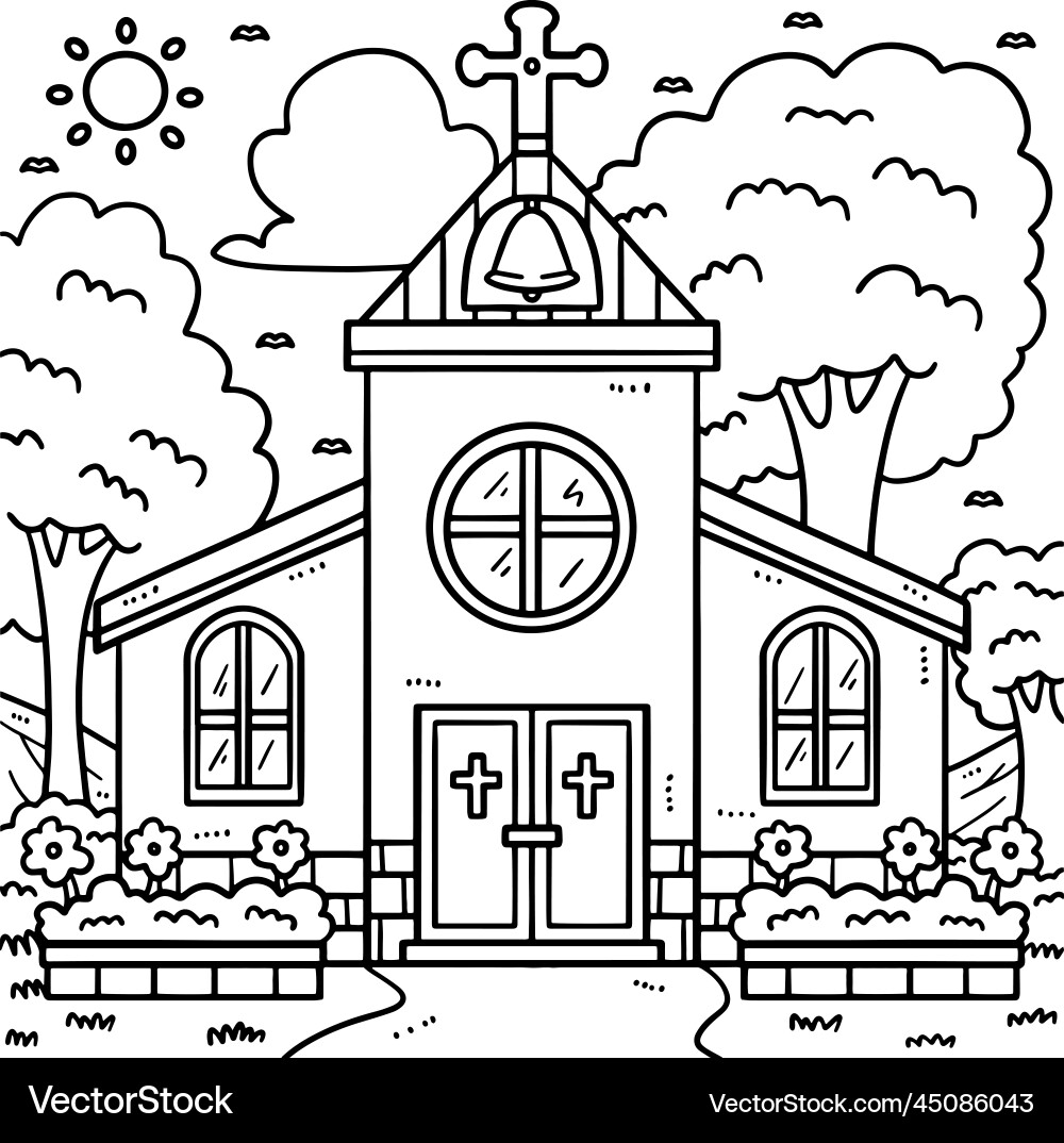 church coloring page