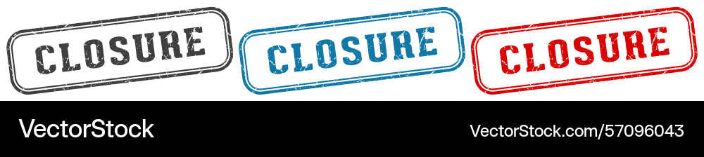 Closure stamp rectangular set Vector Image