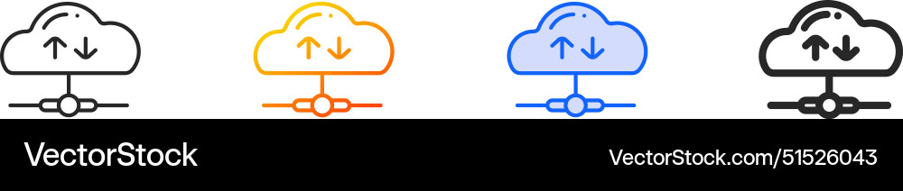 Cloud computing iconthin linear gradient blue Cloud computing iconthin linear gradient blue vector image