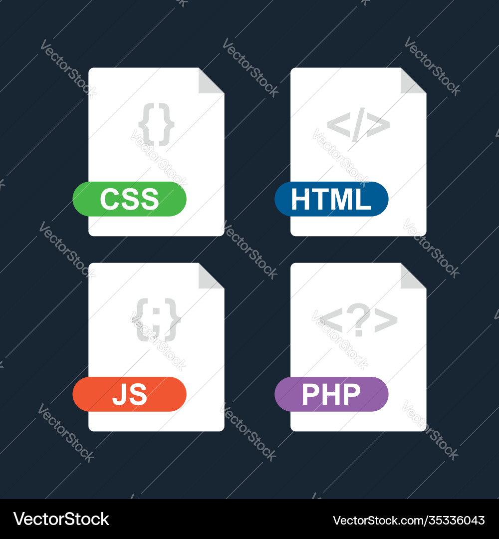 Css html js php Sammlung Web-Entwicklung Css html js php Sammlung Web-Entwicklung Vektorbild