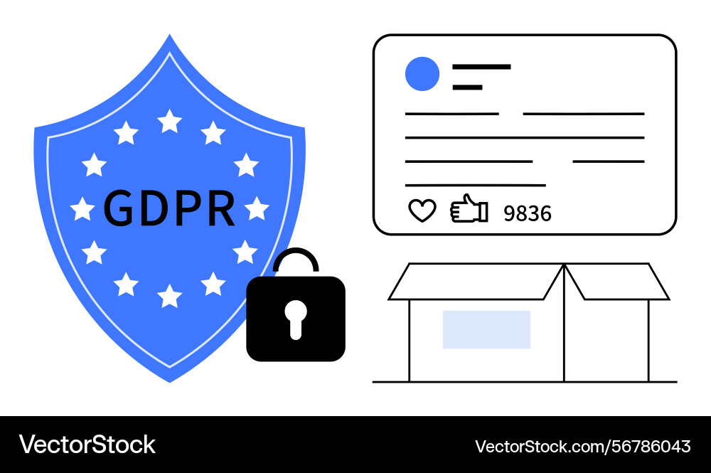 Data privacy representation with gdpr shield Data privacy representation with gdpr shield vector image