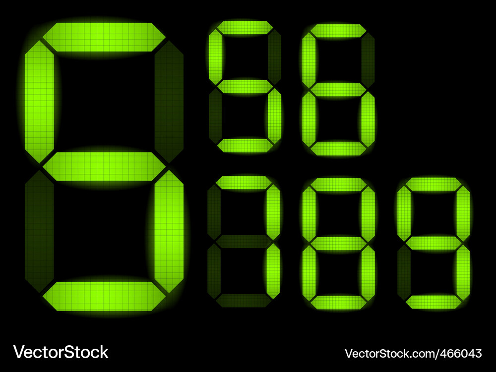 Digital Number Display Vector Image