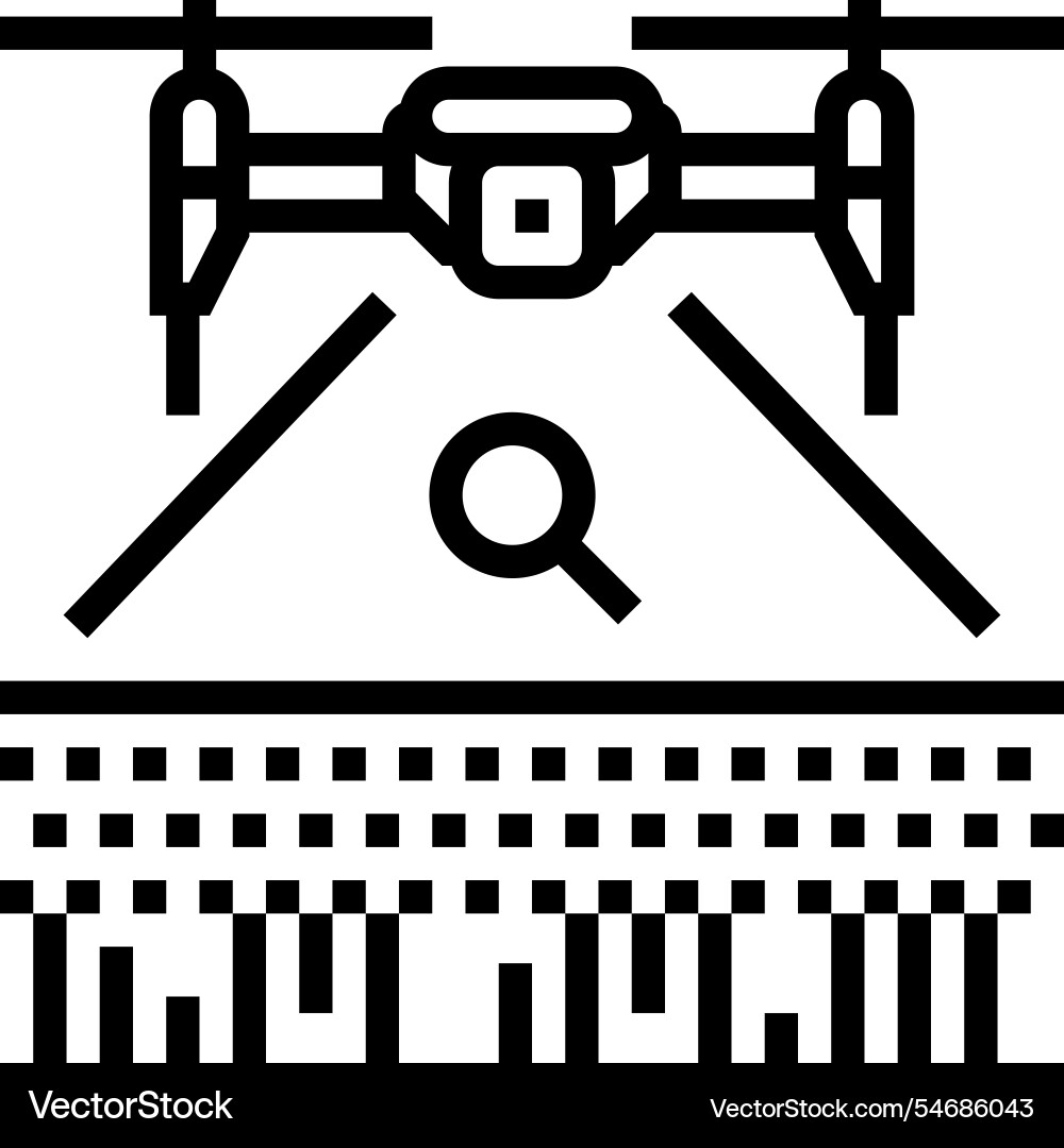 Drone for crop monitoring line icon Drone for crop monitoring line icon vector image