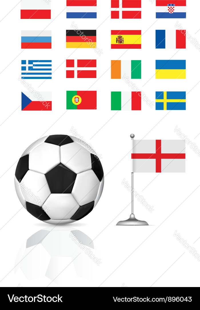 Football Flags Collection Vector Image