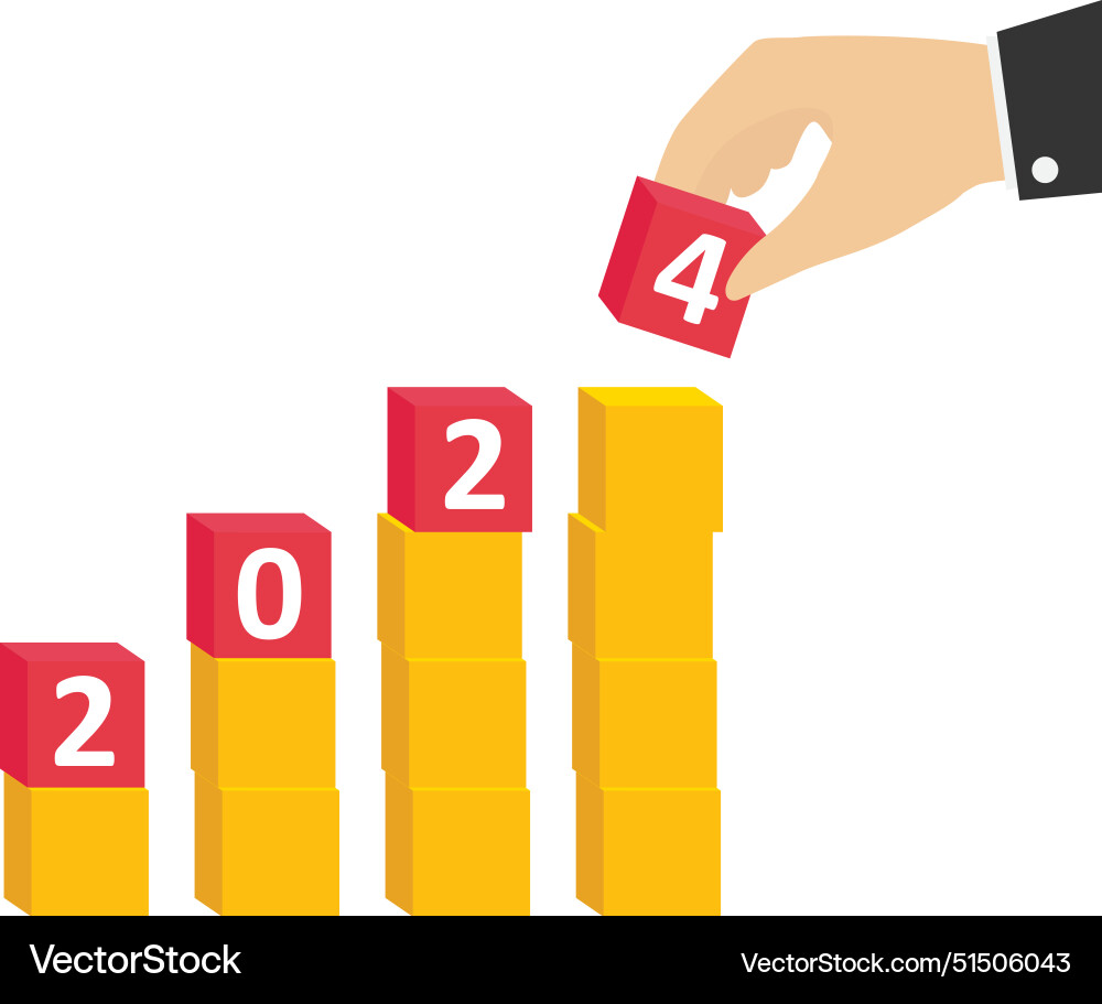 Hand putting a cube on up arrows which printed vector image