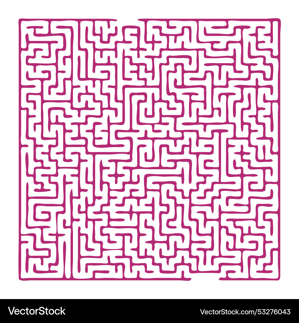 Maze shape design element there is one entrance Maze shape design element there is one entrance Vector Image