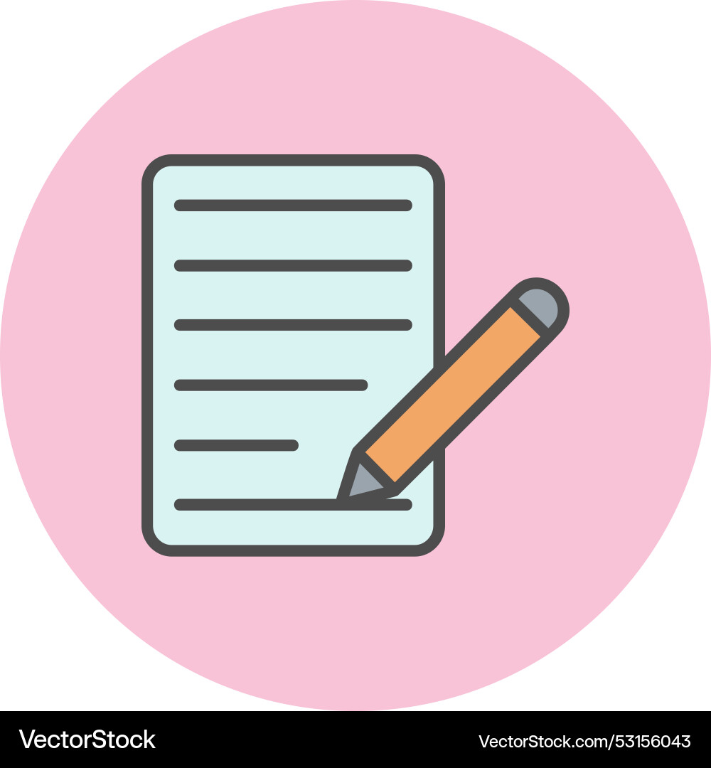 Notes line filled circle icon Vector Image
