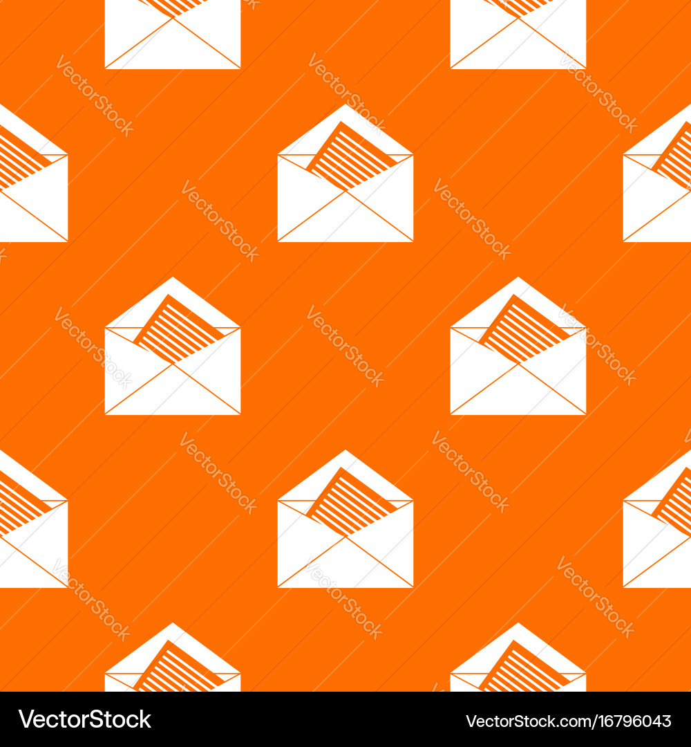 Open envelope with sheet of paper pattern seamless vector image