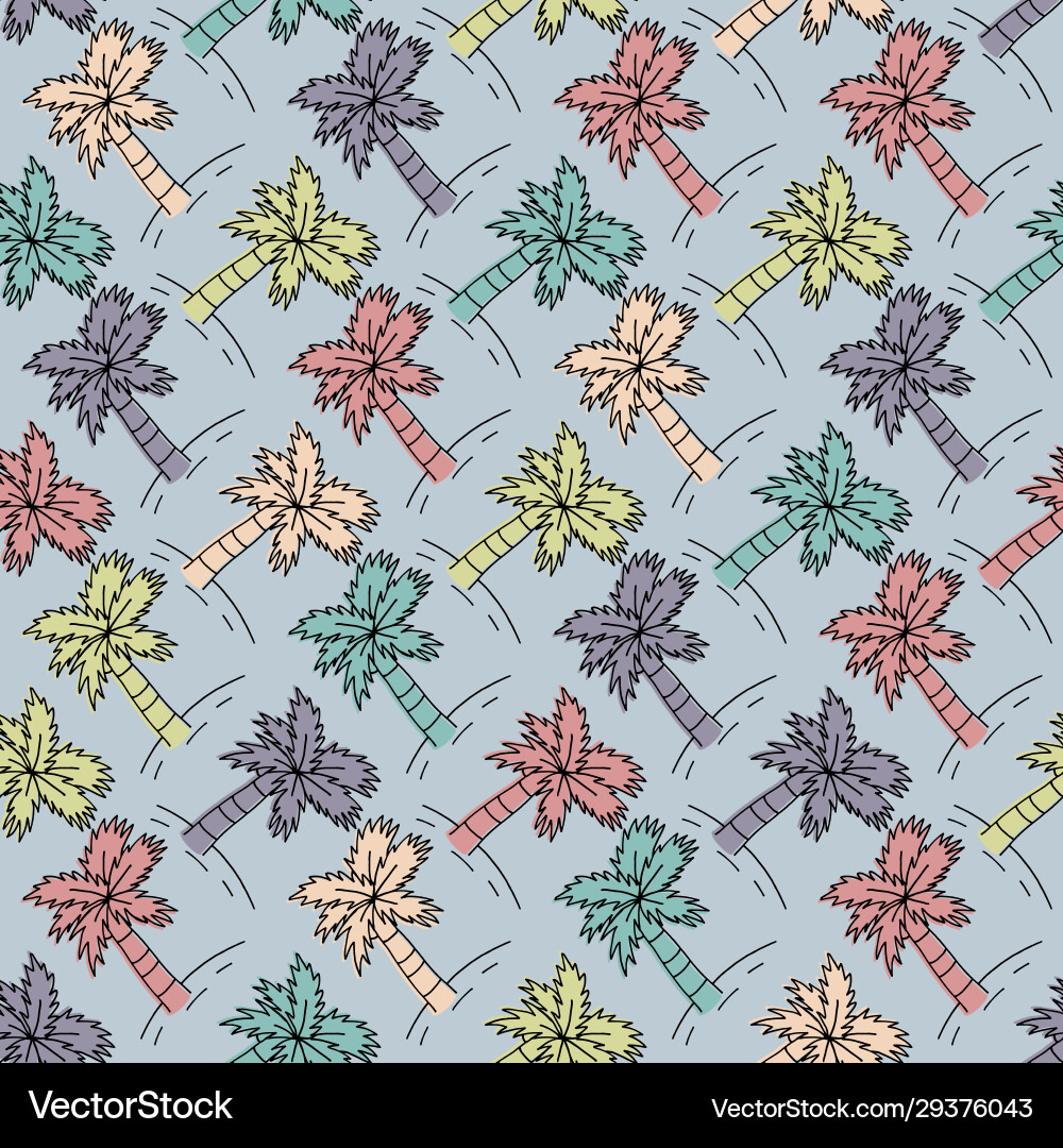 Seamless geometric pattern with palms Seamless geometric pattern with palms vector image