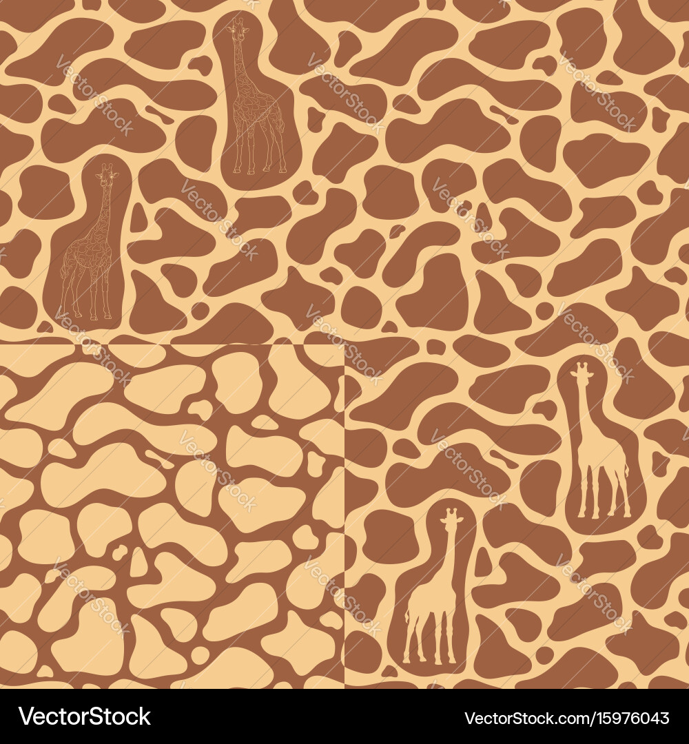 Set of seamless patterns with a giraffe Vector Image