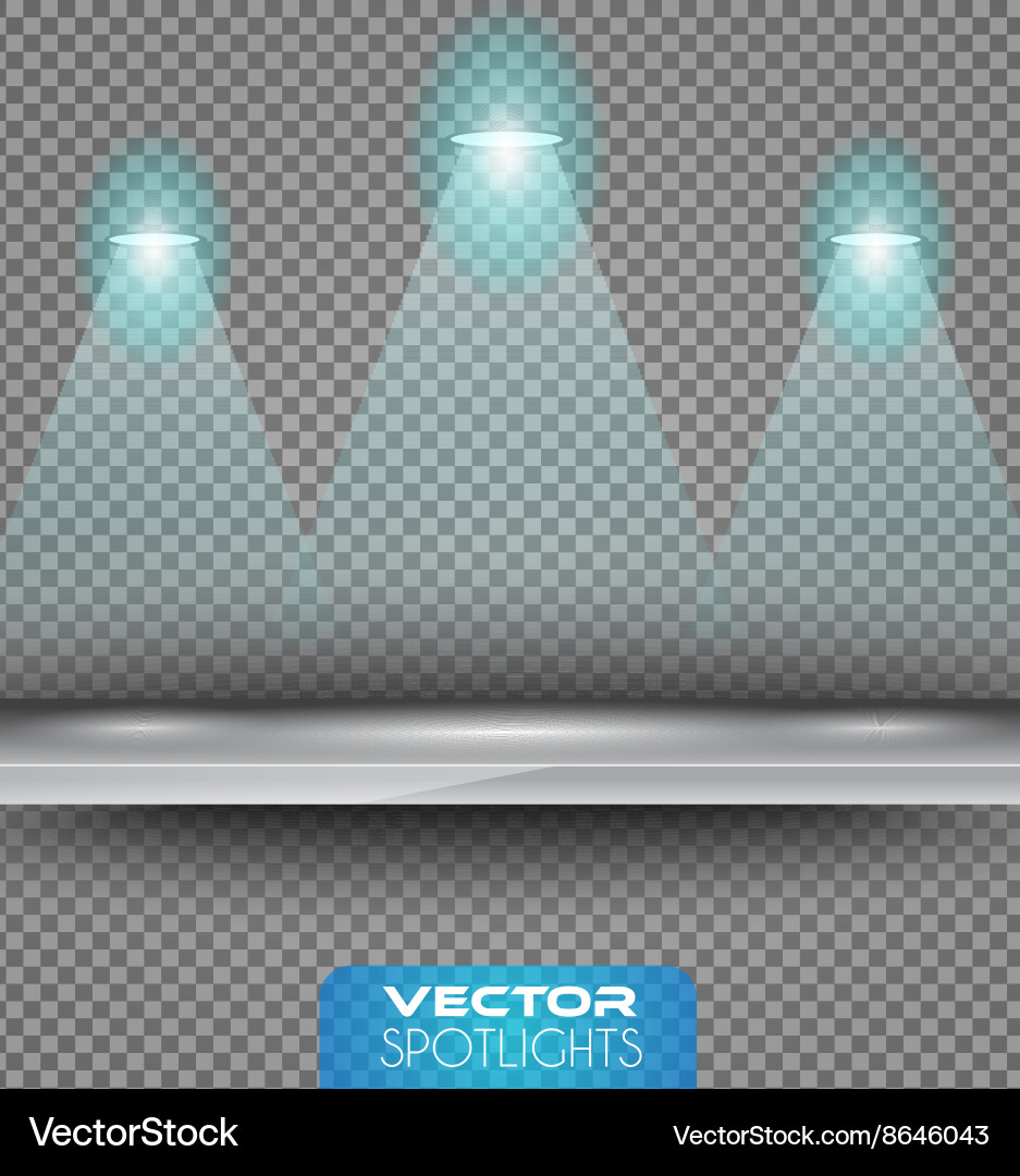 Spotlights scene with different source of lights vector image