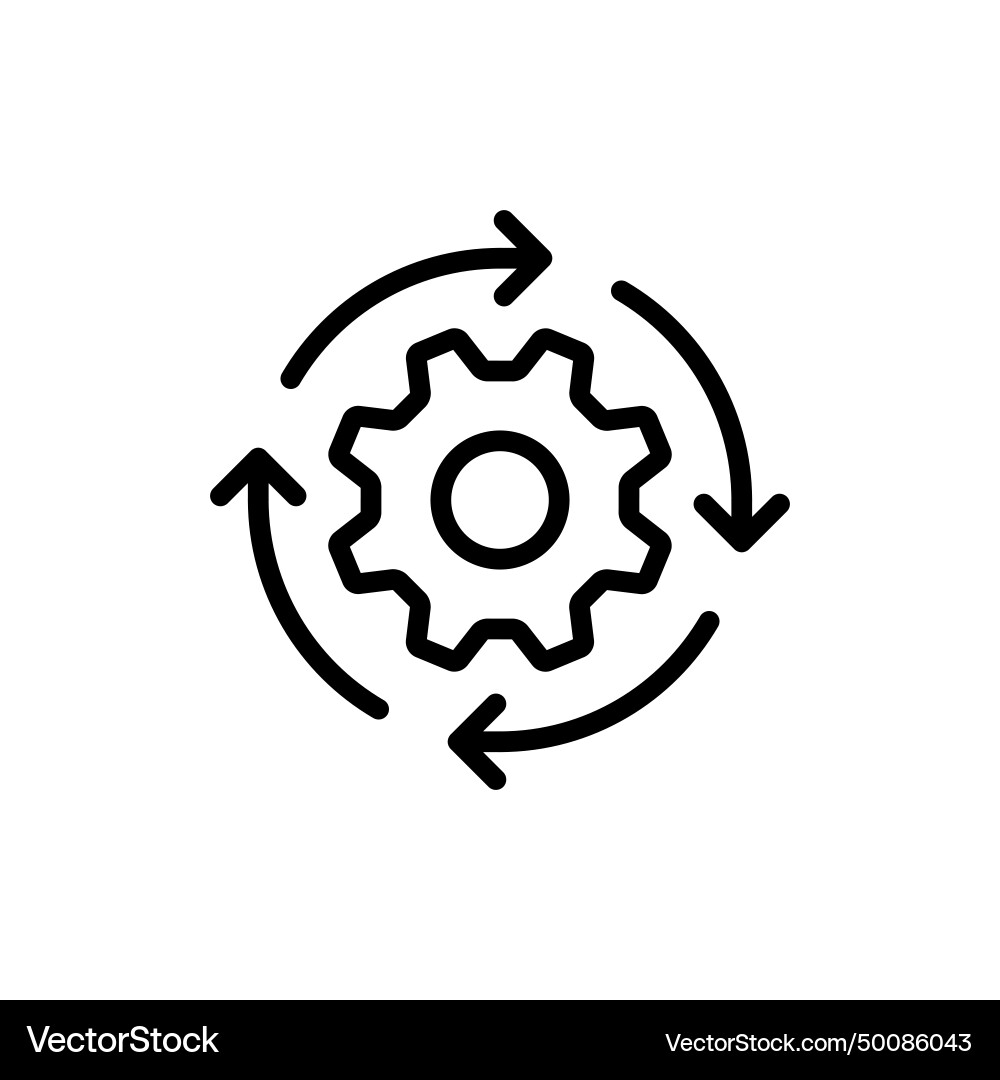 Workflow Gear Icon - Process & Automation vector image