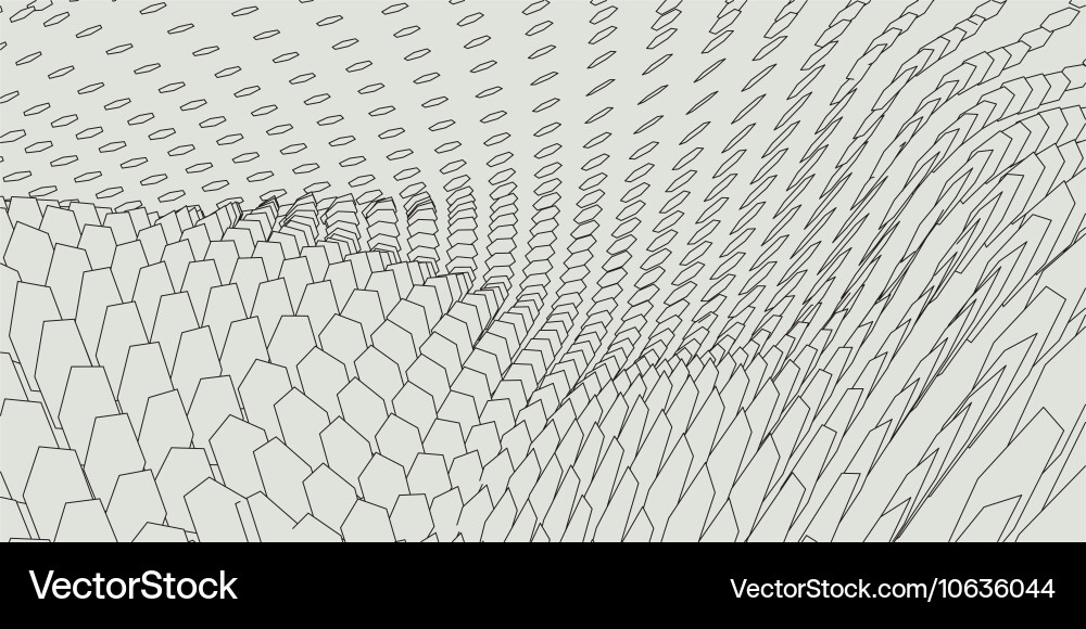 Abstract 3d illuminated distorted mesh sphere vector image