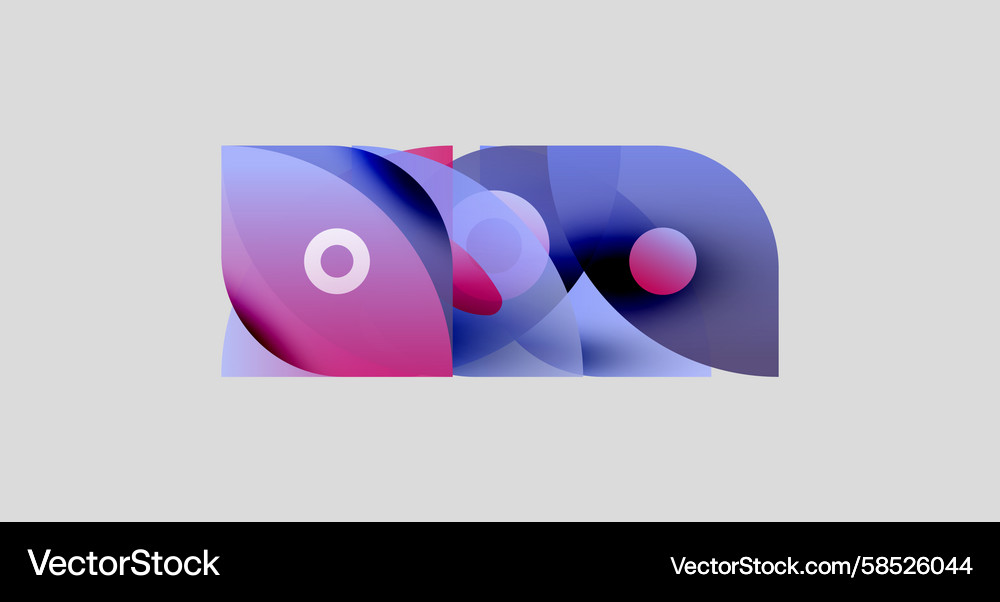 Abstract shapes overlap creating vibrant color Vector Image