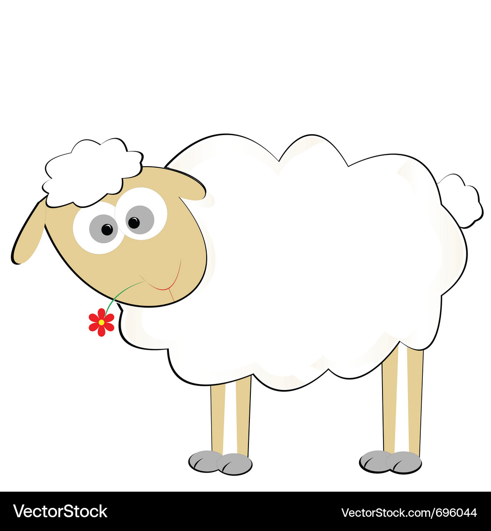 Adorable Stylized Sheep Vektorbild
