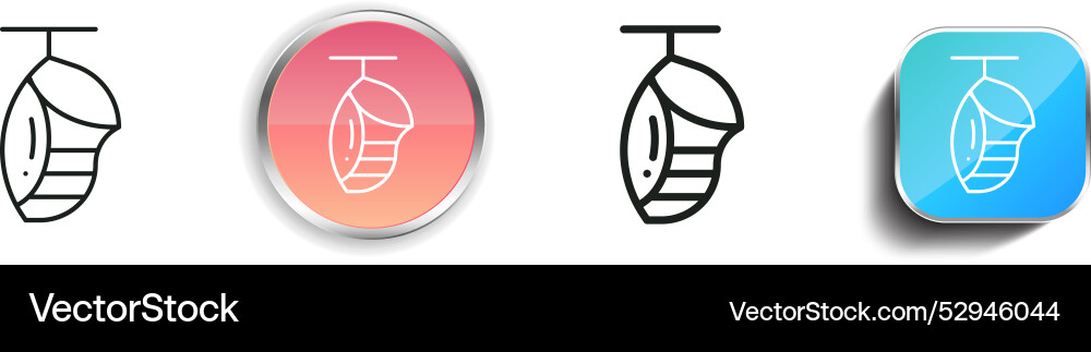 Chrysalid icon thin linear regular and button vector image