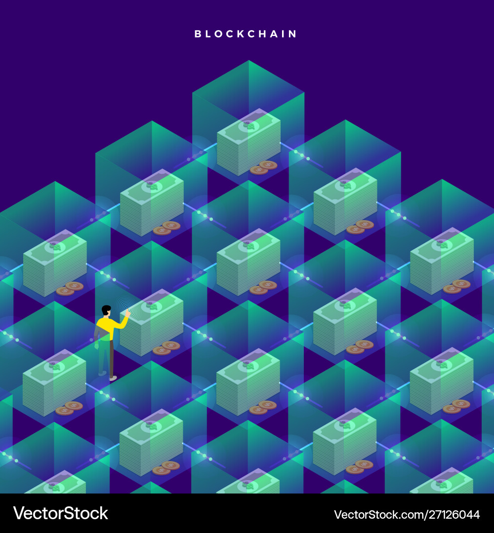 Flat design concept blockchain security digital Flat design concept blockchain security digital vector image