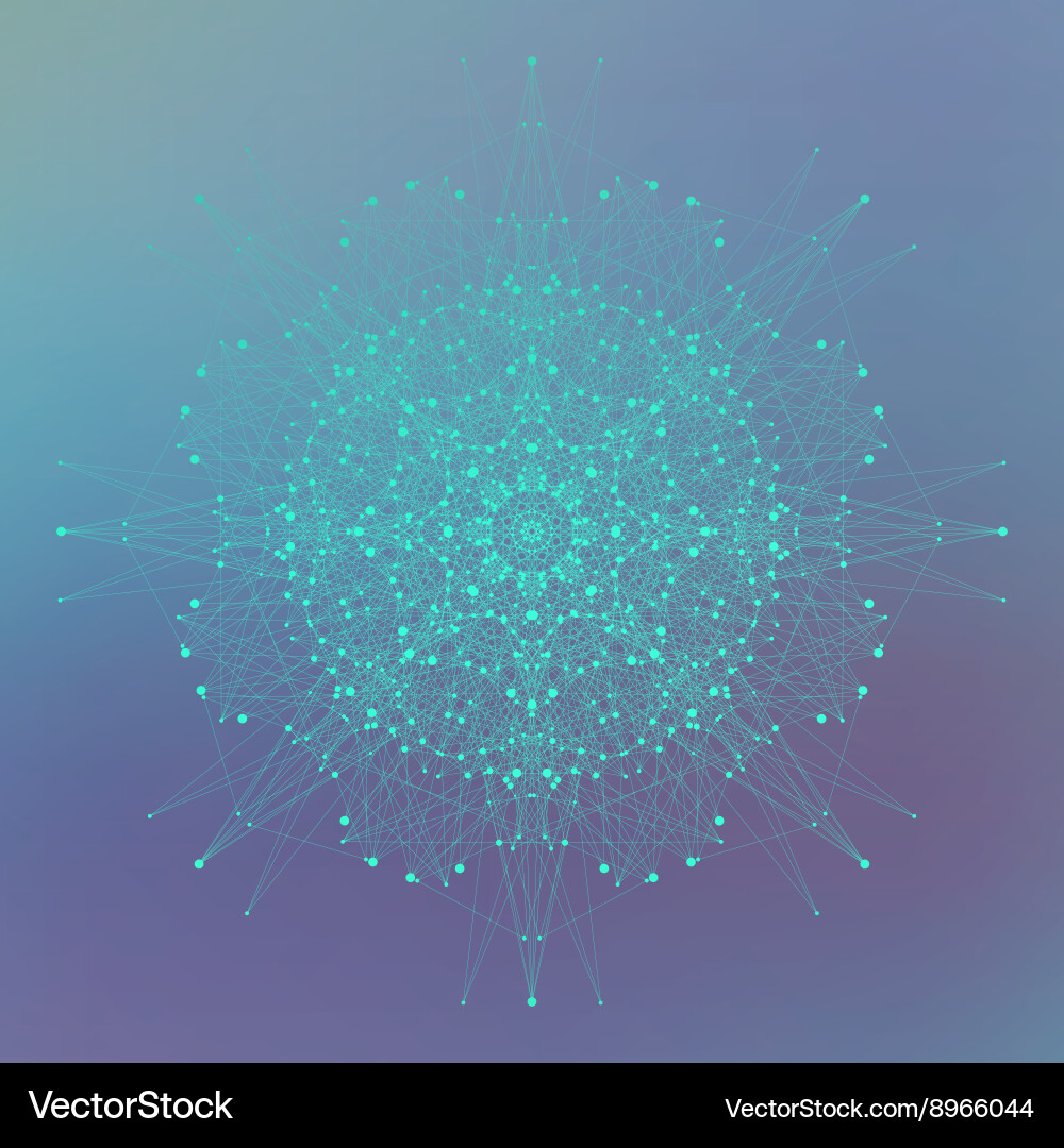 Geometric abstract round form with connected line vector image