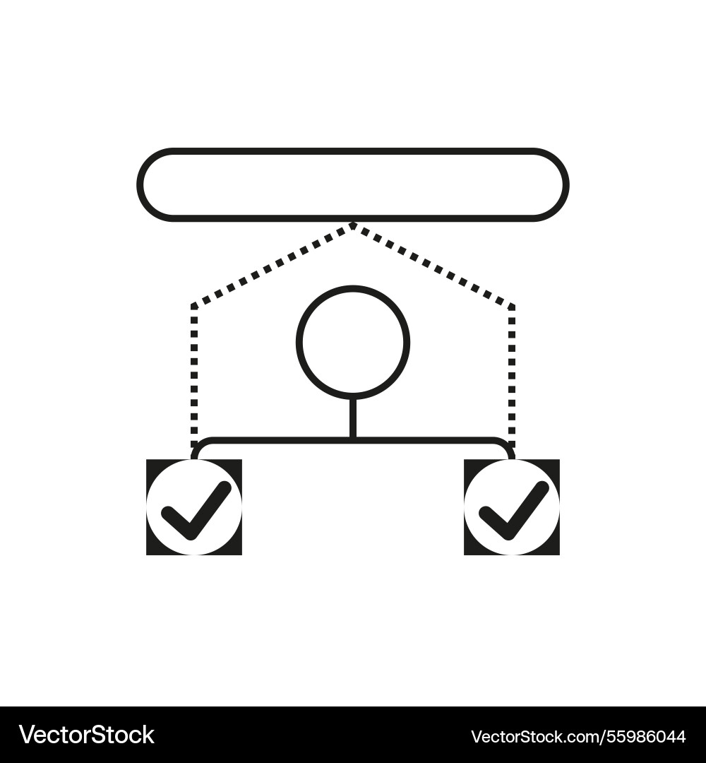 Hierarchy chart icon approval structure symbol Hierarchy chart icon approval structure symbol vector image