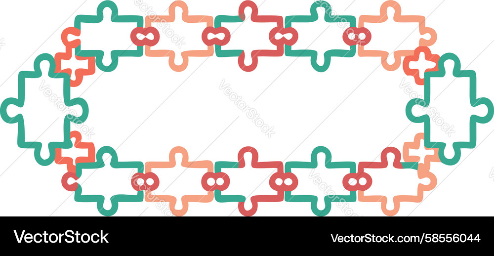 Interlocking Puzzle Frame Vector Image