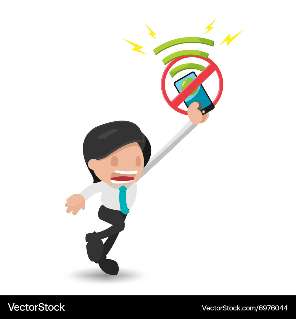 Man run search internet wifi Vector Image