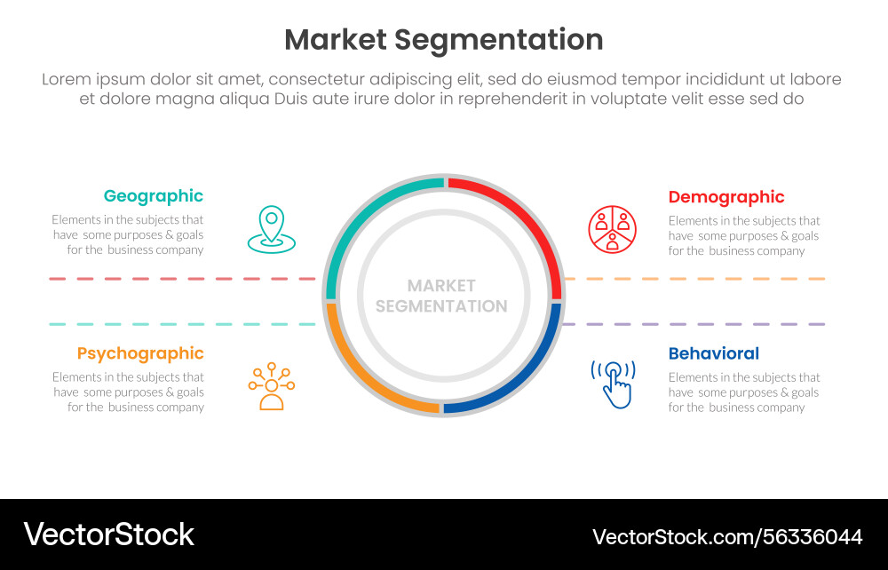 Market segmentation framework analysis Vector Image