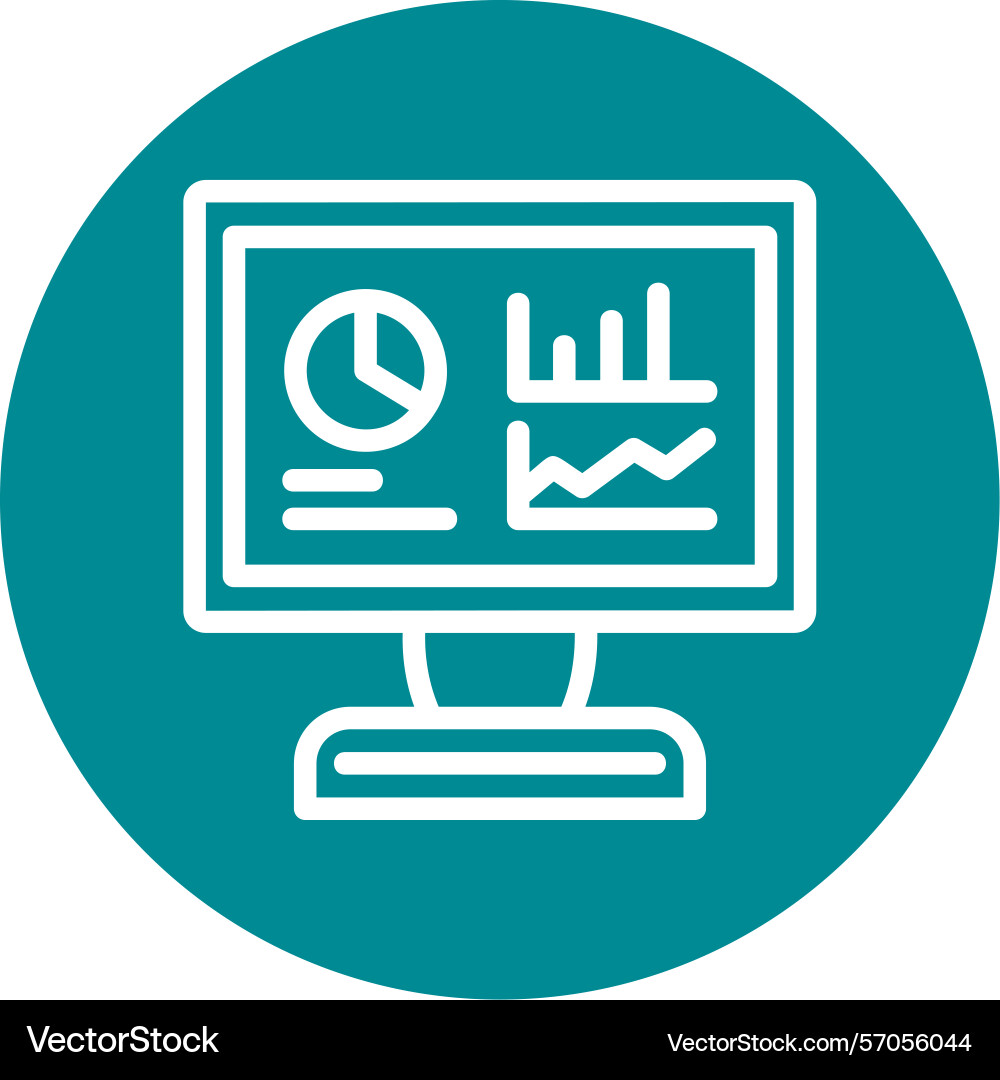 Performance dashboard line circle style icon Vector Image