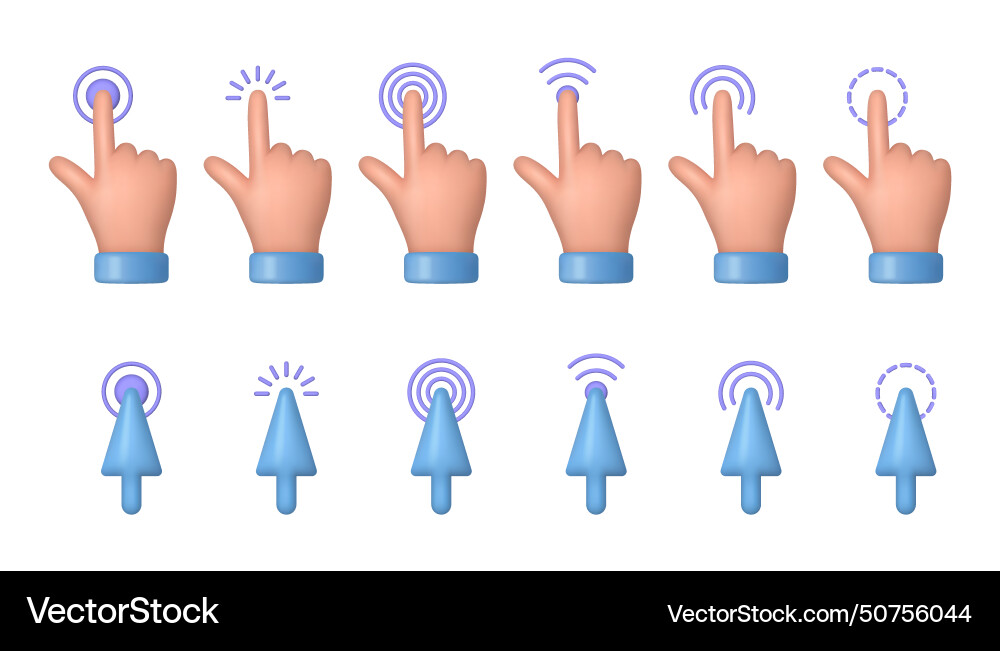 Realistic screen and computer cursor hand pointer Vector Image