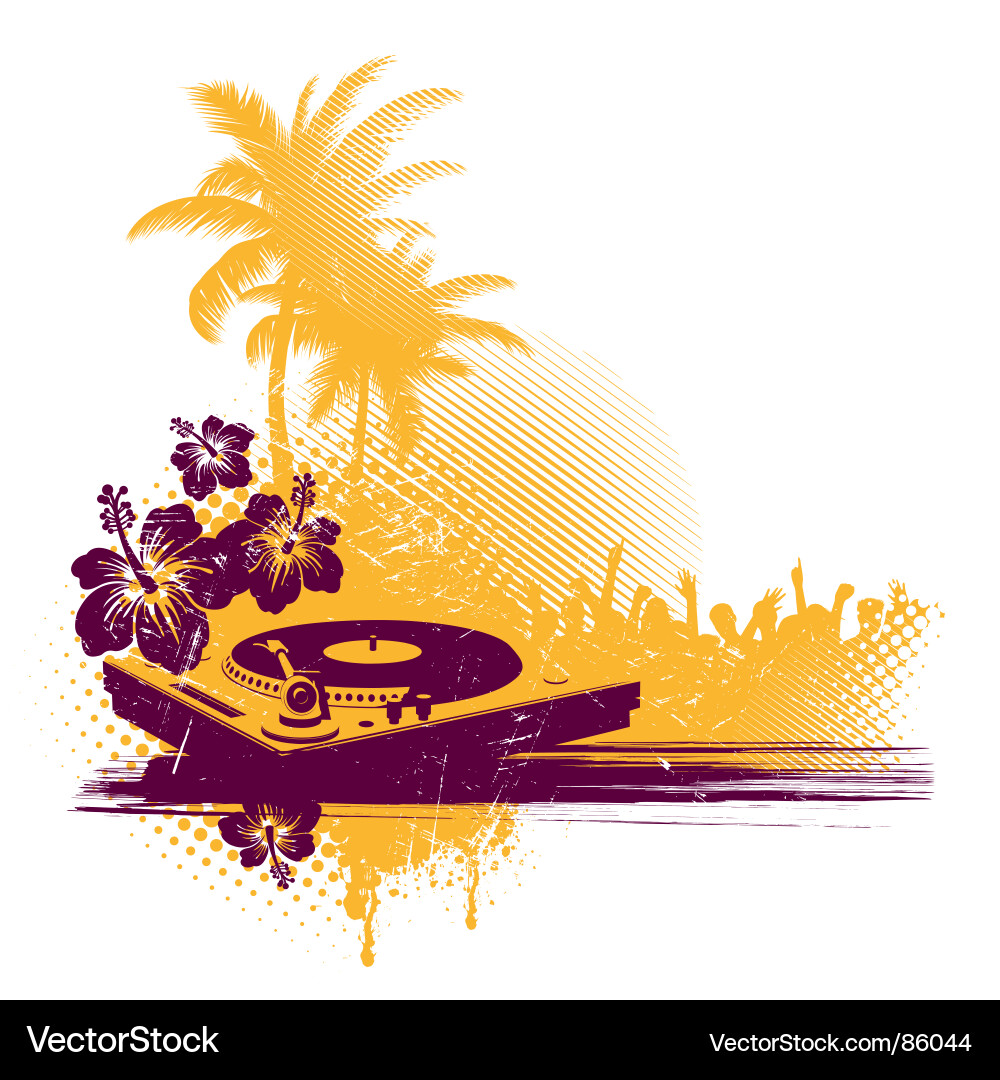 Retro Tropical Disco Vector Image