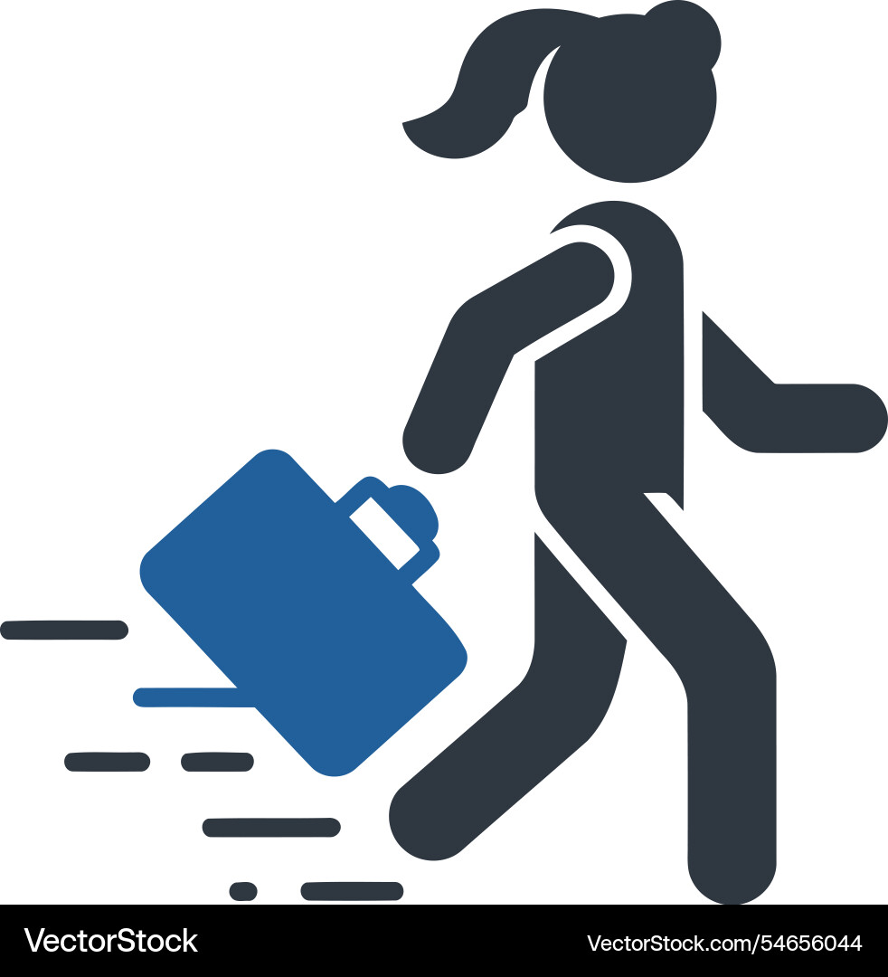 Running with briefcase icon Vector Image