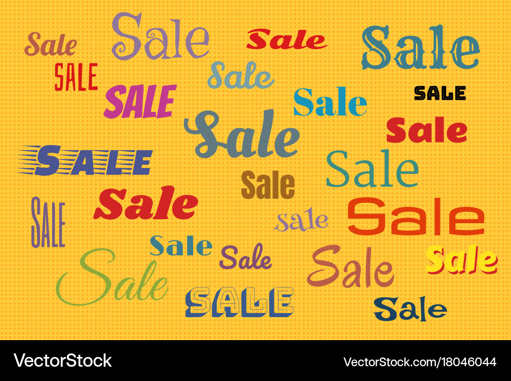 Sales background with color text Vector Image