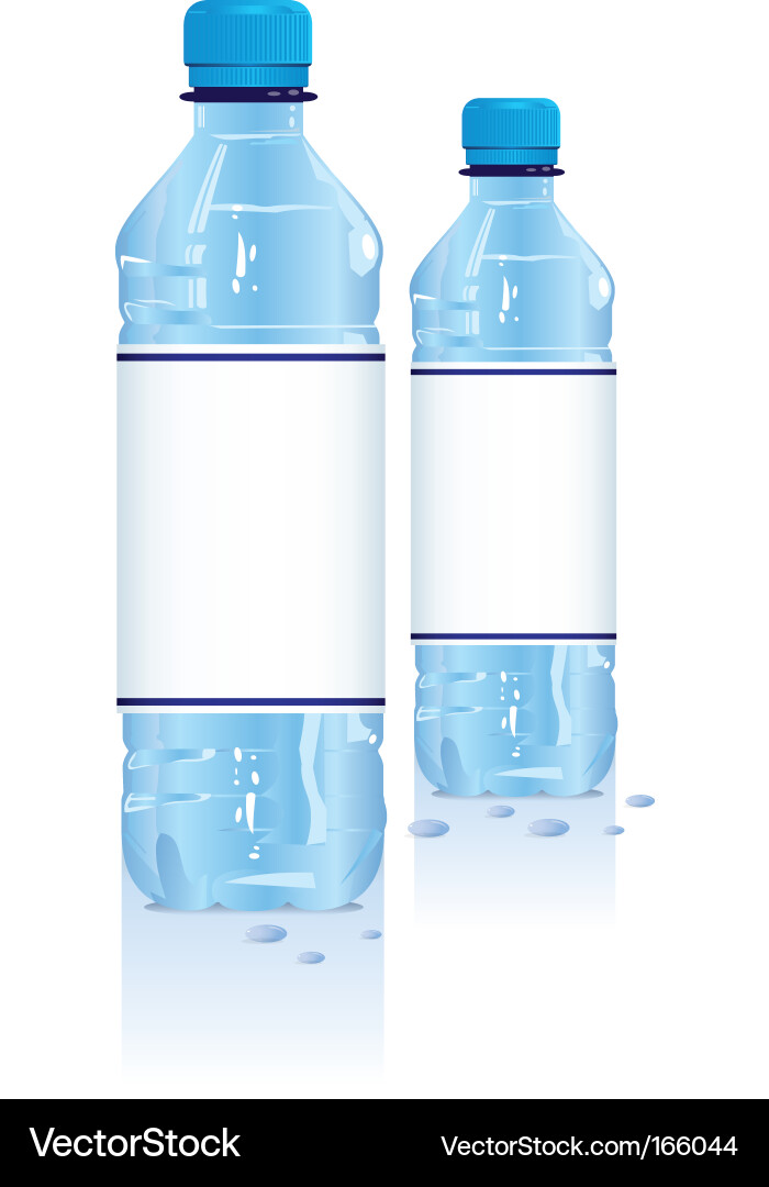 Several Plastic Water Bottles vector image