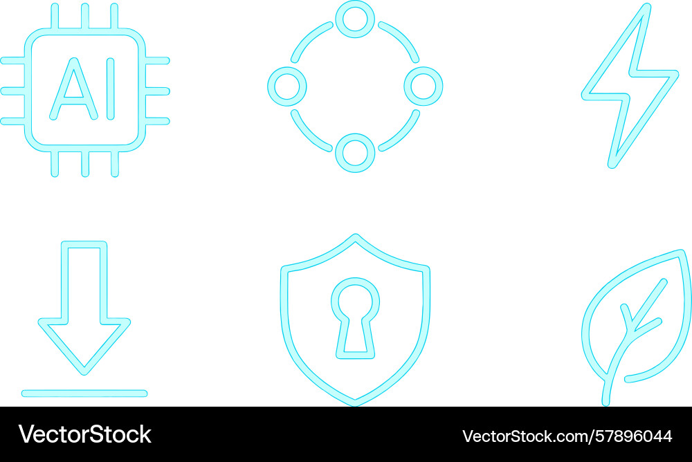 Technology icons representing artificial vector image
