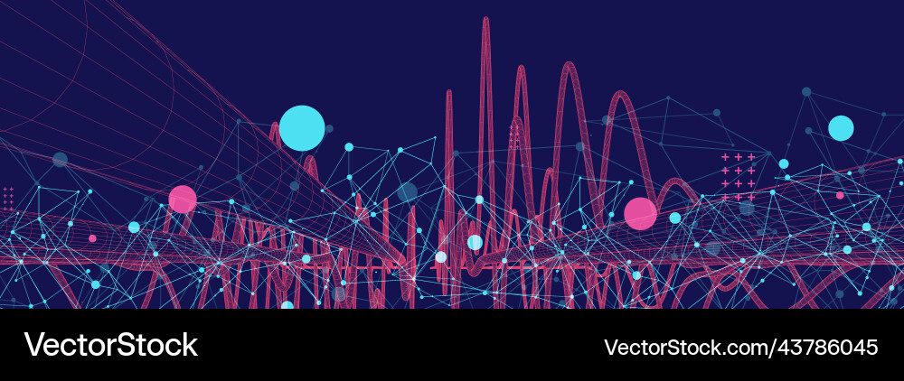 Abstract background with a wireframe dynamic Abstract background with a wireframe dynamic vector image