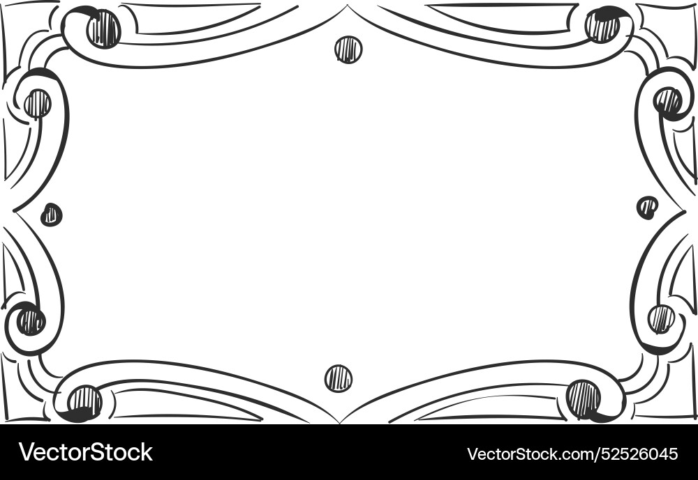Decorative picture frame doodle line scrapbook Vector Image