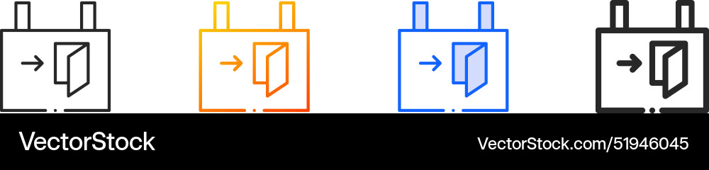 Emergency exit iconthin linear gradient blue Emergency exit iconthin linear gradient blue Vector Image