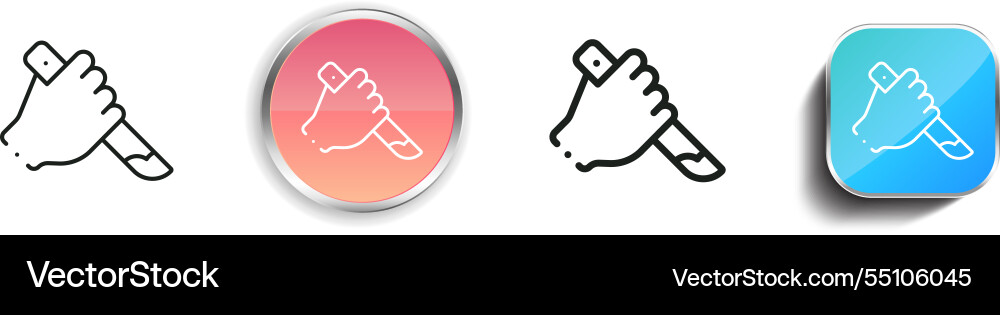 Killer icon thin linear regular and button style vector image