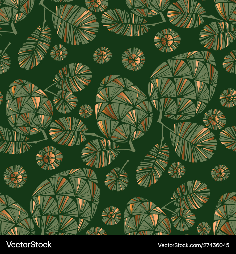 Luxury Emerald Pine Cone Pattern Vector Image