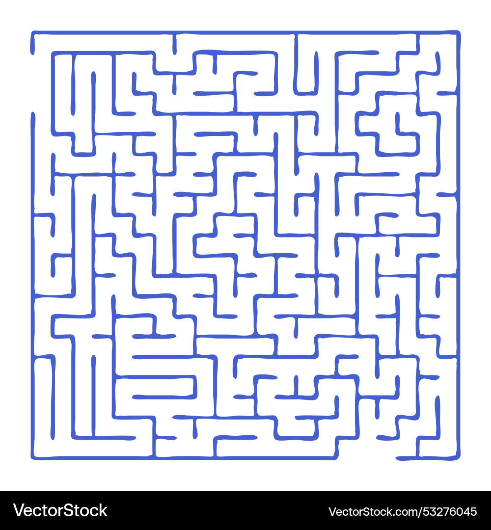 Maze shape design element there is one entrance Maze shape design element there is one entrance vector image
