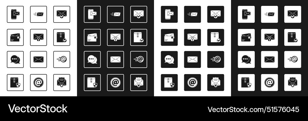 Set envelope and check mark mail message lock Set envelope and check mark mail message lock vector image