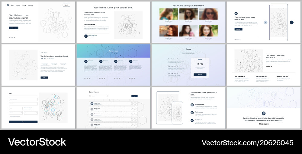 Website Header & UI Templates vector image