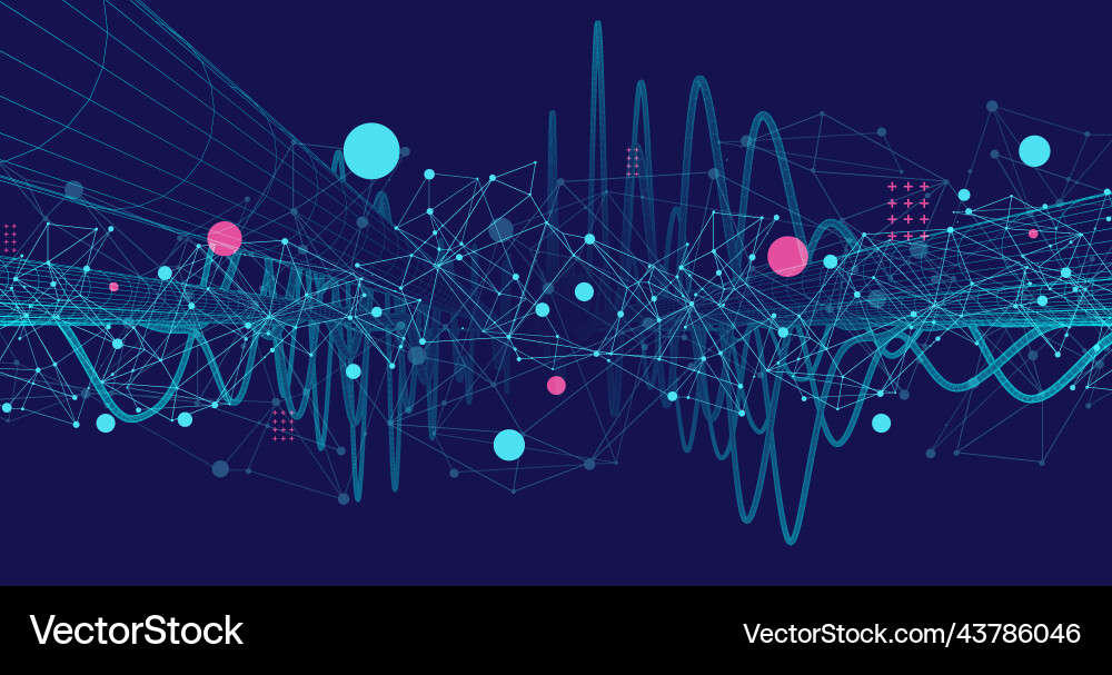 Abstract background with a wireframe dynamic Vector Image