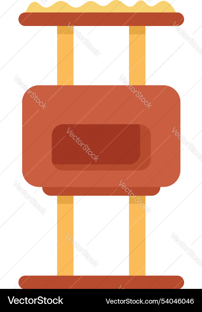 Cat tree with scratching post and platform Cat tree with scratching post and platform vector image